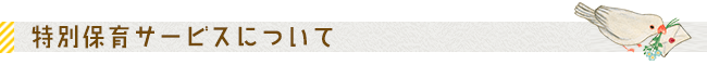 特別保育サービスについて